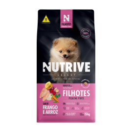 Rao Nutrive Select Premium Especial para Ces Filhotes de Pequeno Porte Sabor Frango e Arroz  2,5 Kg