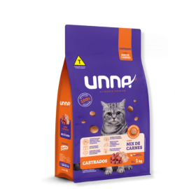 Rao Unna Premium para Gatos Castrados Sabor Mix de Carnes 10,1 Kg