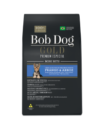 Rao Bob Dog para Ces Adultos Gold Premium Especial Mini Bits Frango e Arroz 1Kg