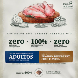 Rao Special Dog Bionatural Prime para Ces Adultos de Raas Mdias Sabor Frango, Blueberry, Coco e Aveia 15 Kg
