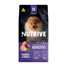 Rao Nutrive Select Premium Especial para Ces Adultos de Pequeno Porte Sabor  Frango e Arroz 15 Kg