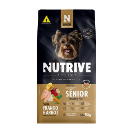Rao Nutrive Select Premium Especial para Ces Senior de Pequeno Porte Sabor Frango e Arroz 15 Kg