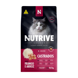 Rao Nutrive Select Premium Especial para Gatos Castrados Sabor Frango e Arroz 10,1 Kg