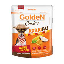 Biscoito Golden Cookie Arraiau para Ces Adultos de Porte Pequeno Sabor Milho e Coco 350g